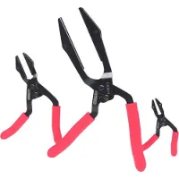 Ks Tools 115.5010 Steglös slangklämtång-set, vinklad, 3-delars