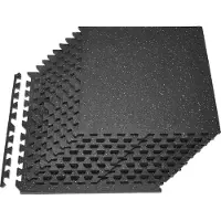 Vevor Pusselträningsmatta, 12 delar träningsmattor, 610 x 610 x 14 mm, set med högdensitets EVA-skummattor, sammankopplade mjuka gummiplattor, skyddande golvstoppning med vita prickar för hemmagymmet