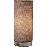 LINDBY Bordslampa Ronja , dimbar, Aluminium / grå / zink, Sovrum, Textil / tyger / siden, Modern, Bordslampa