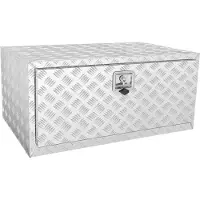 Vevor Underrede för lastbil, 36"×24"×24" Förvaringslåda för pickup, Robust verktygslåda i diamantplåt i aluminium med lås och nycklar, Vattentät förvaringslåda för släpvagn med T-handtag för lastbil,