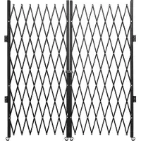 Vevor Dubbelvikbar säkerhetsgrind, 382 × 214 cm (B × H) B Vikdörrgrind, Säkerhetsgrind i stål med dragspel, Flexibel expanderande säkerhetsgrind, 360° rullande barrikadgrind, Saxgrind eller dörr med n