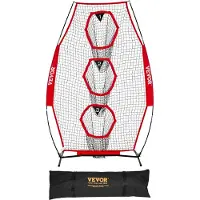 Vevor 203,2 x 101,6 mm fotbollsträningskastnät, träningskastnät med 3 målfickor, knutlöst nät inkluderar bågram och bärbar bärväska, förbättrar quarterbackens kastnoggrannhet