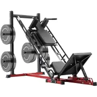Vevor Benpress Hack Knäböjmaskin, Justerbar Benpresskombination med Linjär Lager och Viktförvaring, Underkropp Specialför Hemmagym, Benträningsutrustning för Quadrizes, Hamstring, Glutes, Cadillac