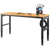 Vevor Arbetsbänk med justerbar höjd 48"L x 20"W Arbetsbänksbord med eluttag