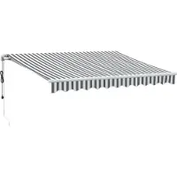 vidaXL Markis automatiskt infällbar antracit&vit 300x250 cm