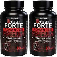 Fyron Group B.V. Delislim Forte - 120 kapslar (2-pack) med glukomannan, kakao & vit. B - Schweiziskt kosttillskott