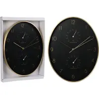 B2X Koopman väggklocka för vardagsrum svart rund 34 cm
