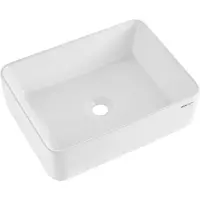 Vevor Rektangulärt handfat, 46 x 34 cm bänkskiva för badrum, vita keramiska handfat ovanför bänkskiva, modern stil, ljus och elegant, välförpackad för badrum, hotell, toalett, husbil