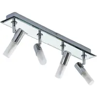 LINDBY spot för badrum Zela, längd 53 cm, krom, 4 lampor Zela , dimbar, Förkromad / silver, Badrum, Metall, Modern, Spotlight