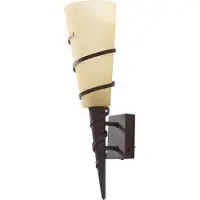 LINDBY Vägglampa med fackla Anouk , dimbar, Brun / rost, Vardagsrum / matsal, Metall, Lantlig / rustik, Vägglampa, vägglampa inomhus