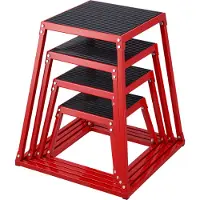 Vevor Plyometriska Hoppboxar, 12/18/24/30 Tums Plyo Box, Plattform och Hoppande Agility Box, Halkfri Fitnessövning Step Up Box Set för Hemmagymträning, Konditionsstyrketräning, Röd