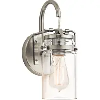 Kichler Vägglampa Brinley, dimbar, Aluminium / grå / zink, Vardagsrum / matsal, Metall, Industriell design, Vägglampa, vägglampa inomhus