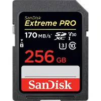 SanDisk Extreme Pro - Flash-minneskort - 256 GB - Video Class V30 / UHS-I U3 / Class10 - SDXC UHS-I