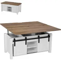 Vevor 1000 mm lyftbart soffbord i lantlig stil, rustikt mittbord med ladugårdsdörr och dolt förvaringsfack, modern rektangulär lyftbar bordsskiva för vardagsrum, kontor, hem, enkel montering, brun