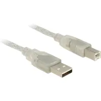 DeLOCK USB-kabel USB 2.0 USB-A kontakt, USB-B kontakt 3.00 m Transparent 83895