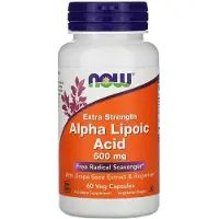 Now , Alpha Lipoic Syre, 600 mg, 60 Veg Kapslar