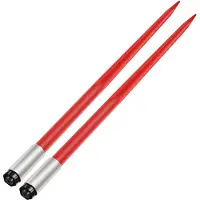 Vevor par höspjut 49" balspjut 3000 lbs kapacitet, balspjut snabbfäste fyrkantiga höbalspjut 1 3/4", rödlackerade balgafflar, balhöspjut med sexkantsmutter och hylsa för skopor, traktorer och lastare