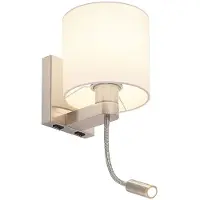 LUCANDE Vägglampa , Brinja, Metallisk, Vardagsrum, Tyg / textil, Modern