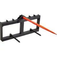 Vevor 49" Höspjut, Balspjut 1600lbs Lastkapacitet, Kompaktlastare Traktortillbehör med 2 st 17,5" Stabilisatorspjut, Snabbfäste Gafflar
