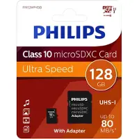 Philips Micro Sdxc 128gb Class 10 Minneskort Med Adapter
