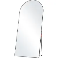 Vevor Böjd helkroppsspegel, 193 x 81 cm, stor fristående lutande hängande väggmonterad golvspegel med stativ i aluminiumlegering, helkroppsspegel för vardagsrum och sovrum, svart