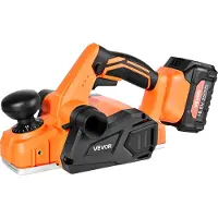 Vevor Sladdlös handhyvel, 82 mm skärbredd, 15000 varv/min elektrisk handhyvel med 4 Ah 18V litiumbatteri, borstlös motor, justerbart skärdjup, dammuppsamlingspåse, för träbearbetning