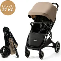Kinderkraft Mitzy, Sufflett, Lättviktsvagn, Alla, Fasta hjul, Hopfällbar, Beige