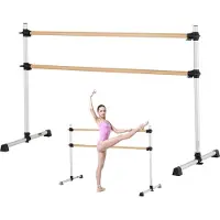 Vevor Balettstång, Dubbel Bokträstång för Hemmabruk, Fristående Bärbara Balettsträckningsstänger, Höjdjusterbar Anti-Wobble Fitness Gymutrustning, För Pilates Balansträning
