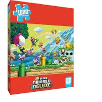 USAopoly Super Mario Chaos & Fun 1 000 bitars pusselmtt 19 x 27 Samlarpusselkonstverk med Mario Luigi Nabbit och mer! Officiellt licensierad Nintendo Puz