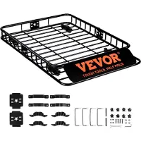 Vevor Takräckekorg, 117,5 x 91,5 x 11,4 cm Taklasthållare, Kraftig universal takräckekorg med kapacitet på 90,7 kg, Bagagehållare för SUV, lastbil, fordon