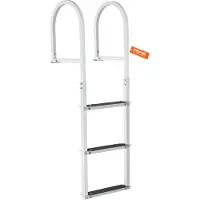 Vevor Dockstege, avtagbar 3 steg, 500 lbs lastkapacitet, pontonbåtstege i aluminiumlegering med 3,1'' brett steg och halkfri pedal, enkel att installera för fartyg/sjö/pool/marin ombordstigning