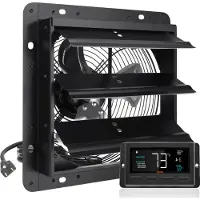 Vevor Jalusifläkt, 254 mm med temperatur- och fuktighetsregulator, EC-motor, 843 CFM, justerbar väggmonterad vindsfläkt med variabel hastighet, ventilation och kylning för växthus, garage, skjul