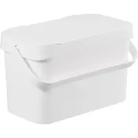 Smartstore Bioavfallsbehållare Collect Biowaste, 5 L, vit bioavfallskärl med handtag och hållarring - 1 st (320110)