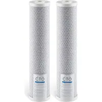 Vevor ersättningsfilter för hela huset, 11 x 51 cm CTO-kolblock, ersättningsfilter för hela hemmets vattenfiltreringssystem, minskar klor, dålig smak, lukt, 2-pack