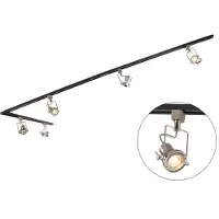 QAZQA Modernt skensystem med 5 spotlights stål 1-fas - Iconic Suplux