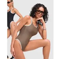 Unlike Humans Scoop Swimsuit, brun