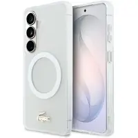Lacoste Samsung Galaxy S26 Frosted Finish Gold Logo Hybridskal - MagSafe-kompatibelt - Vit