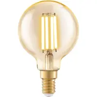 Eglo E14 LED G60 amberfärgad globlampa med varmt vitt ljus