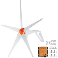 Vevor 500W vindturbingenerator, 12V vindturbinsats, 5-bladig vindkraftgenerator med MPPT-regulator, justerbar vindriktning och 2,5 m/s startvindhastighet, lämplig för hem, gård, husbilar, båtar