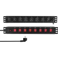 Logilink PDU8D01, 8 AC-utgångar, PDU, 230 V, 50 hz, 16 A, 3600 W