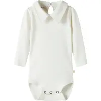 Lil´ Atelier Lil' Atelier Pikétröja l/ä - NbmFundo - Coconut Mjölk - - 68 - Body L/Ä