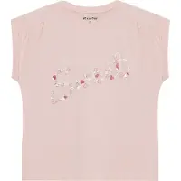 Minymo T-shirt - Peach Blush m. Blommor - - 3 år (98) - T-shirt