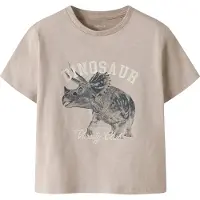 Name it T-shirt - NmmFeather - Chateau Gray - - 4 år (104) - T-shirt