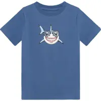 Minymo T-shirt - Holländsk Blue m. Haj - - 4 år (104) - T-shirt