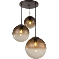 Globo Lighting Glas pendellampa Varus, dimbar, Brun / rost, Vardagsrum / matsal, Glas, Modern, Pendellampa