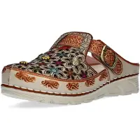 LAURA VITA Dam Dorry 01 Blommiga Beige Läderkil Sandaler
