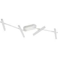 LINDBY LED-spotlight Eldrin, vit, 4 lampor, ljuslist Eldrin , dimbar, Vitt / opal, Vardagsrum / matsal, Metall, Modern, LED-taklampa
