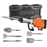 Vevor Demolition Jack Hammer Betongbrytare 2200W elektrisk hammare 6 mejselbitar