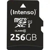 Intenso Premium - Flash-minneskort (microSDXC till SD-adapter inkluderad) - 256 GB - UHS-I / Class10 - mikroSDXC UHS-I