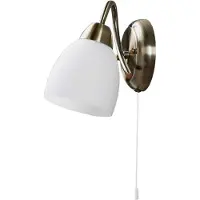 LINDBY Vägglampa , Mael, Brons / antikmässing, Vardagsrum, Glas, Antik